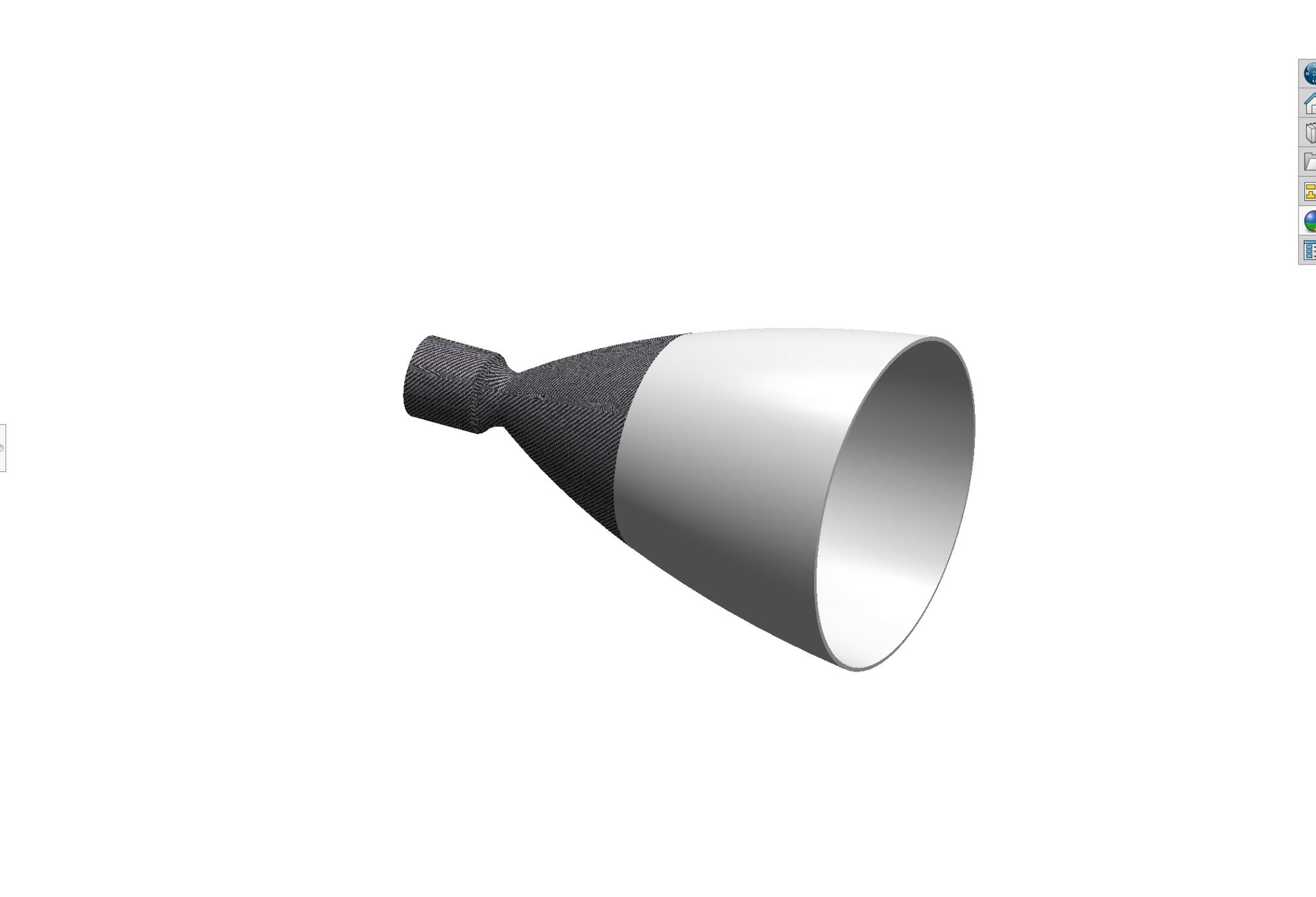 SolidWorks model of my hypergolic engine chamber and nozzle